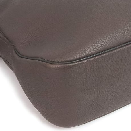 HERMES Sac Eebdo Reporter Messenger Bag Evergrain Leather Brown #19870