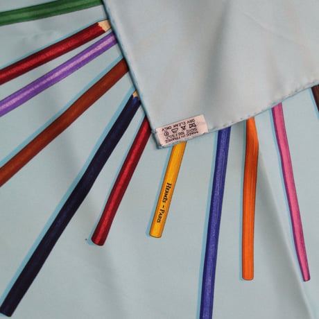 HERMES Carre 90 Silk 100% Scarf Stole "A VOS CRAYONS" #76518