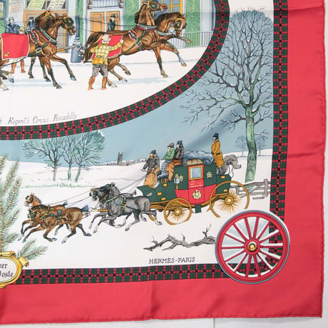 HERMES Carre 90 Silk 100% Scarf Stole "The Bull & Mouth Regent's Circus Piccadilly" #76557