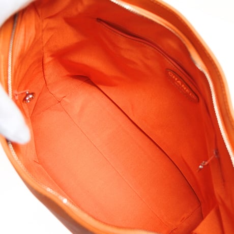 CHANEL CC Logo Tote Bag Caviar Orange ＃75770