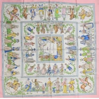 HERMES Carre 90 Silk 100% Scarf Stole "COSTUME CIVILS ACTUELS" #76718