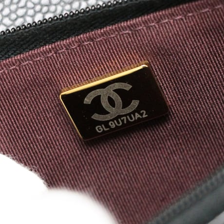CHANEL Wallet on Chain Bag Quilted Caviar Black #76275