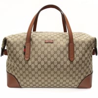 GUCCI Boston Bag GG Canvas Beige Brown #75302