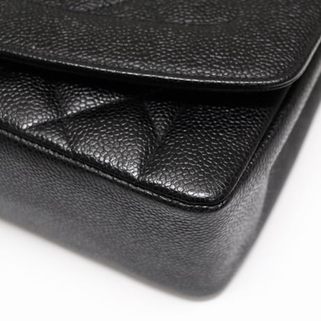 CHANEL Diana 25 Medium Flap Bag Quilted Caviar Black ＃75296