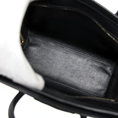 CELINE Nano Luggage Tote Bag Leather Black #75599