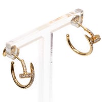 Cartier Juste un Clou Hoop Pierced Earrings Small Paved with Diamonds 18K Yellow Gold ＃19811