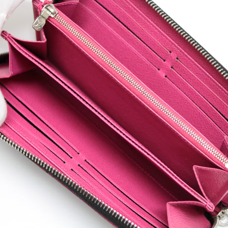 Louis Vuitton Zippy Wallet Epi Leather Black Hot Pink M64838 #75678