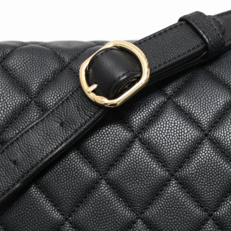 CHANEL Business Affinity Waist Bag Quilted Caviar Black #76817