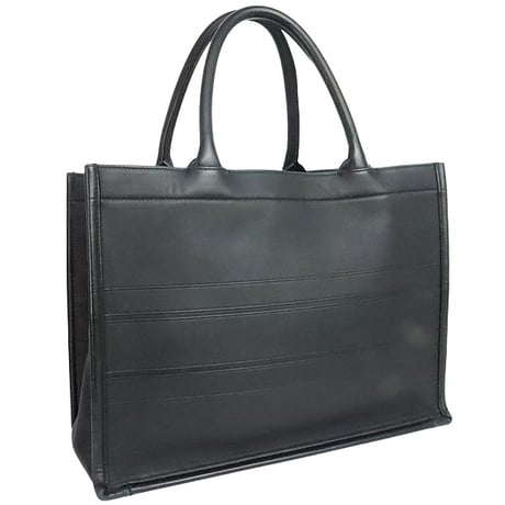 Christian Dior Medium Book Tote Bag Embossed Leather Black #20051