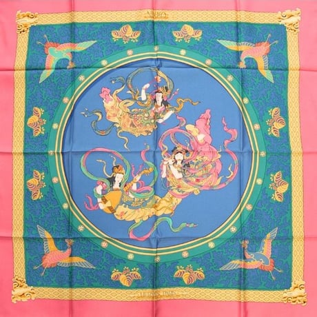 HERMES Carre 90 Silk 100% Scarf Stole "Nikko" #76223
