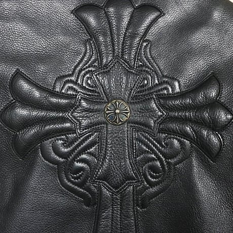 【￥2,799,900】Chrome Hearts Vintage Basic Moto Leather Biker Jacket Fairy Cross Patches＃103083