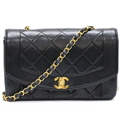 CHANEL Diana 22 Small Flap Bag Quilted Lambskin Black ＃75619