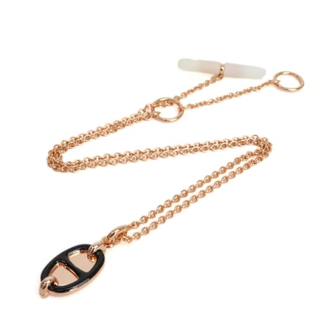 HERMES Mini Maillon PM Necklace Rose Gold-toned #19703
