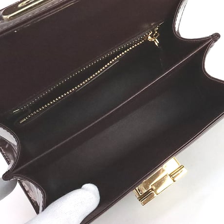Salvatore Ferragamo Gancini Iconic Top Handle Bag Calfskin Burgundy #20301