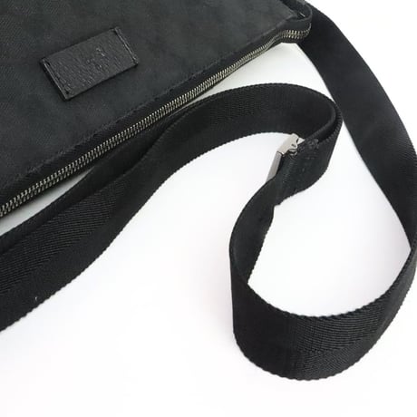 Gucci GG Canvas Leather Shoulder Bag Black #31948