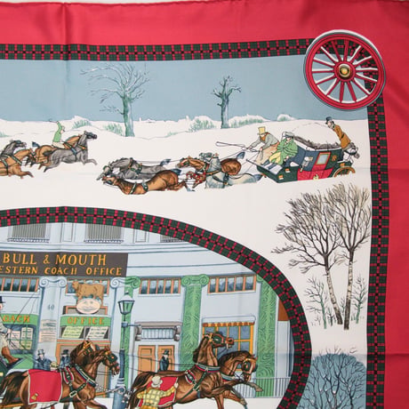 HERMES Carre 90 Silk 100% Scarf Stole "The Bull & Mouth Regent's Circus Piccadilly" #76557