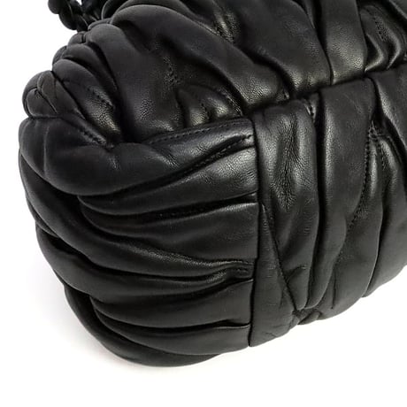 Miu Miu Matelasse Handbag Nappa Leather Black #20050
