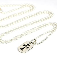 Chrome Hearts Cut Out Cross Tiny Dog Tag & Ball Chain Necklace #104126
