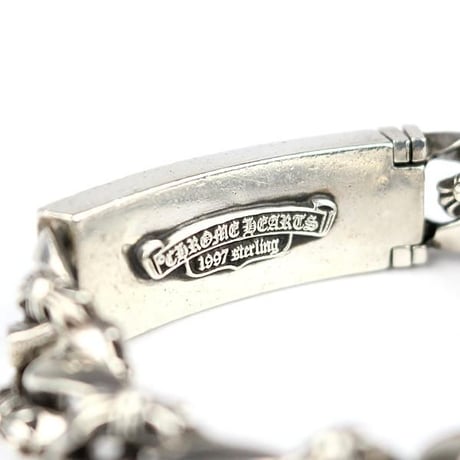 CHROME HEARTS ID Floral Cross Fancy Link Bracelet 11 Links #104937