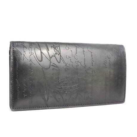 Berluti Santal Scritto Calligraphy Leather Zip Long Wallet #31958