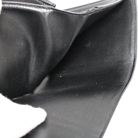 CELINE Small Triomphe Flap Wallet Calfskin Black #75696