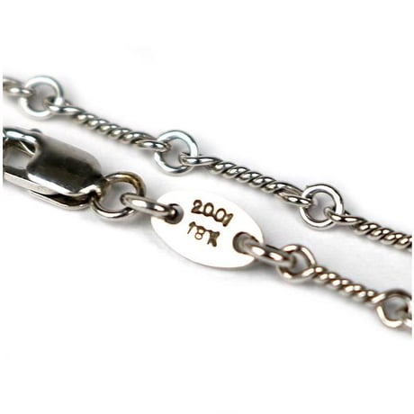 Chrome Hearts 18K White Gold Twist Chain Necklace 20 Inches #104232