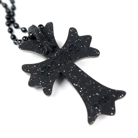 Chrome Hearts Silicone Rubber Small CH Cross Necklace Black #31678