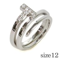 TIFFANY＆CO. T Square Wrap Diamond Ring 18K White Gold #19723