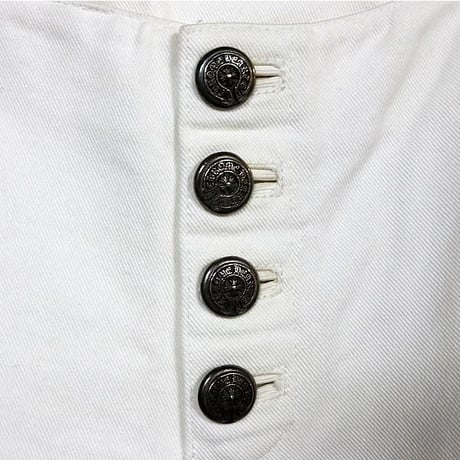 Chrome Hearts Old Women's Fleur Knee Cross Ball Button Fly Denim Pants White #103944