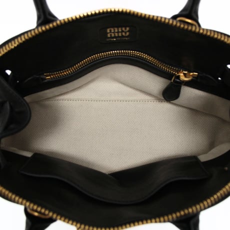 Miu Miu Aventure Satchel Bag Nappa Leather Black #75794