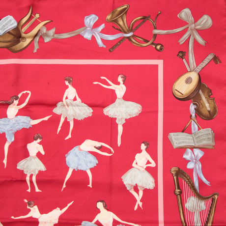 HERMES Carre 90 Silk 100% Scarf Stole "La Danse" #74497