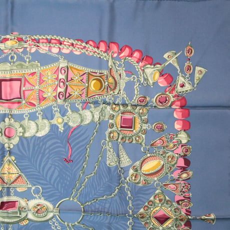 HERMES Carre 90 Silk 100% Scarf Stole "TERRES PRECIEUSES" #76442