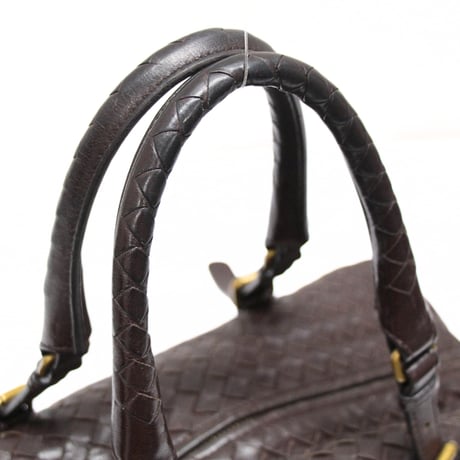 BOTTEGA VENETA Montaigne Satchel Bag Intrecciato Leather Dark Brown #75635