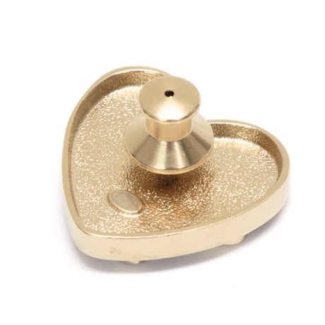 CHANEL CC Logo Heart Motif Pin Broach Gold-toned B24S #76715