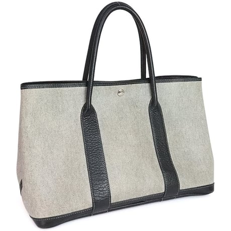 HERMES Garden Party PM Tote Bag Toile H Canvas Grey＃20307