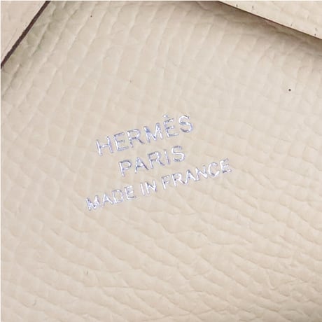 HERMES Calvi Duo Coin Purse Epsom Leather Vanilla #20298