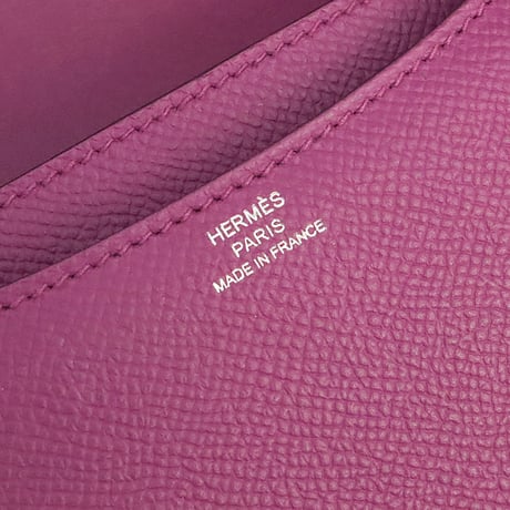 HERMES Constance Mini Shoulder Bag Epsom Leather Rose Purple #20253