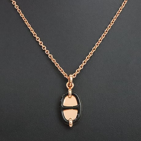 HERMES Mini Maillon PM Necklace Rose Gold-toned #19703