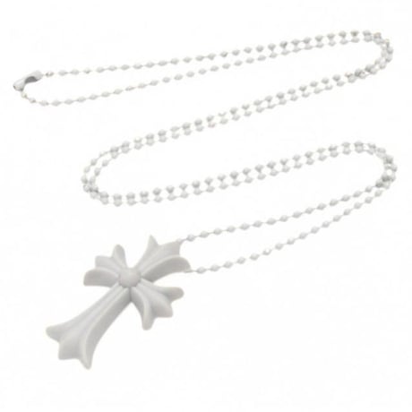 Chrome Hearts Silicone Rubber Small CH Cross Necklace Gray #30803