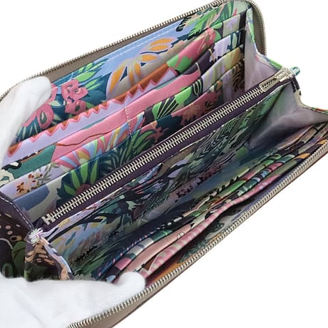 HERMES Azap Long Silk'In Wallet Epsom Leather Étoupe #20349