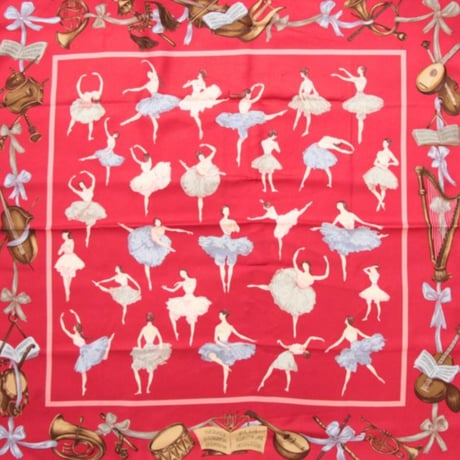 HERMES Carre 90 Silk 100% Scarf Stole "La Danse" #74497