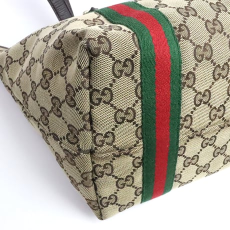 GUCCI Sherry Line Julicoeur Tote Bag GG Canvas Beige #19489