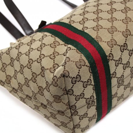 GUCCI Sherry Line Tote Bag with Charms GG Canvas Beige Brown #76583