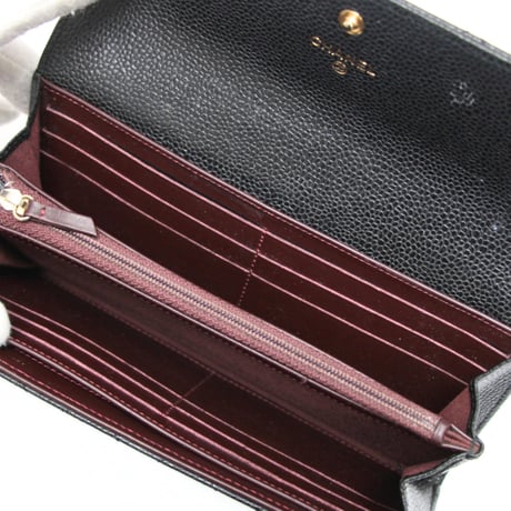 CHANEL Flap Wallet Quilted Caviar Black #75583