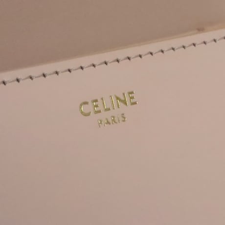 CELINE Teen Triomphe Shoulder Bag Shiny Calf Leather Soft Peach #20299