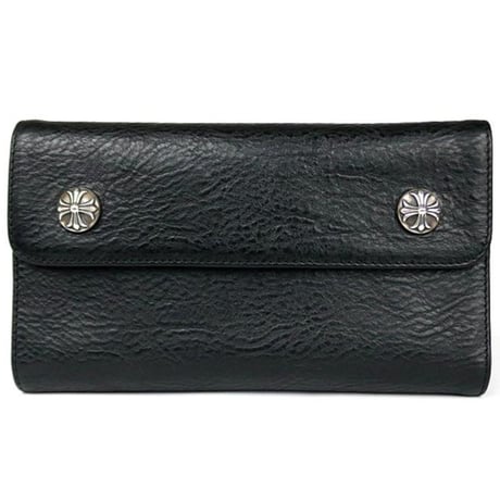 Chrome Hearts Brand-New Cross Button Wave Wallet #30858