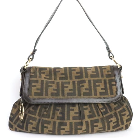 FENDI Chef Shoulder Bag Zucca Canvas ＃19853