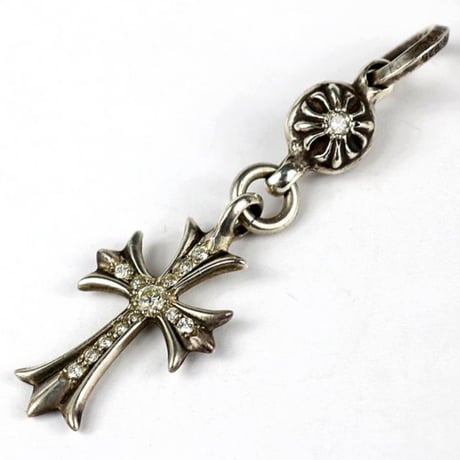Chrome Hearts 1 Ball Tiny CH Cross Charm Pavé Diamonds #103890