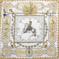 HERMES Carre 90 Silk 100% Scarf Stole "LVDOVICVS MAGNVS" #76551