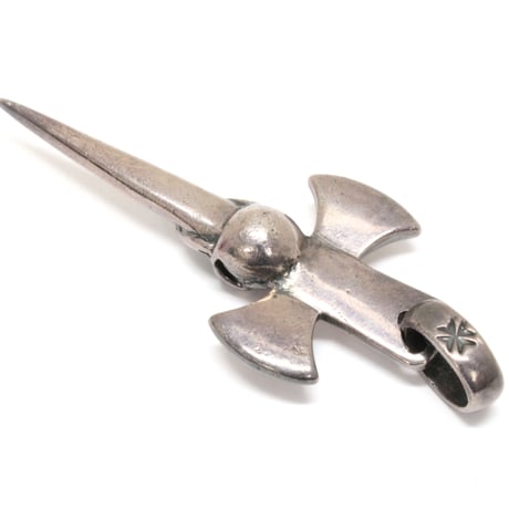 Gaboratory Single Skull Dagger Pendant Silver #32135